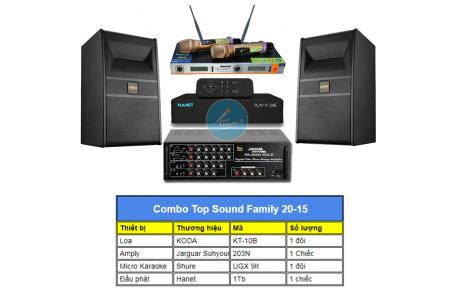 Dàn karaoke TopSound Family 20-15 chính hãng, phù hợp cho gia đình có phòng diên tích dưới 25m2